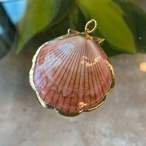 Vintage Mermaid Gold Seashell Pendant